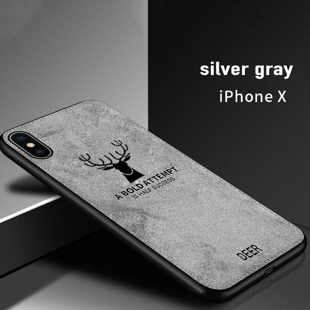Роскошные мягкие тканевые силиконовые чехлы для телефона с оленем iphone 7 8 Plus 6 6S X XS