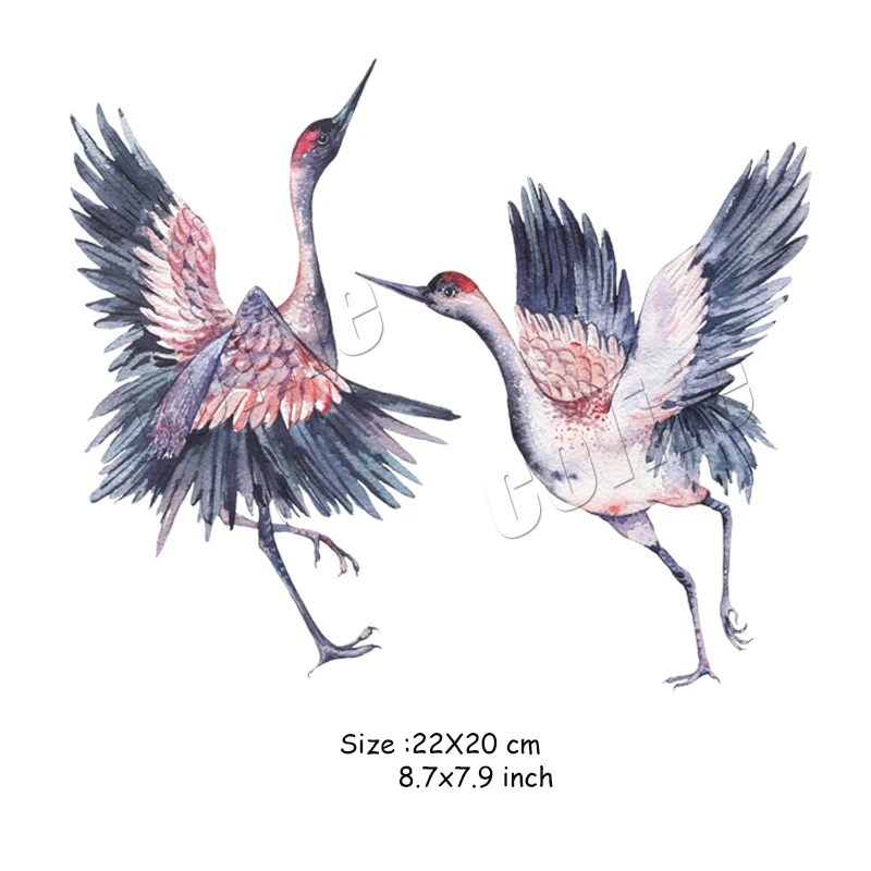 Популярные журавль птица мода патч для джинсов животное аппликация одежды DIY