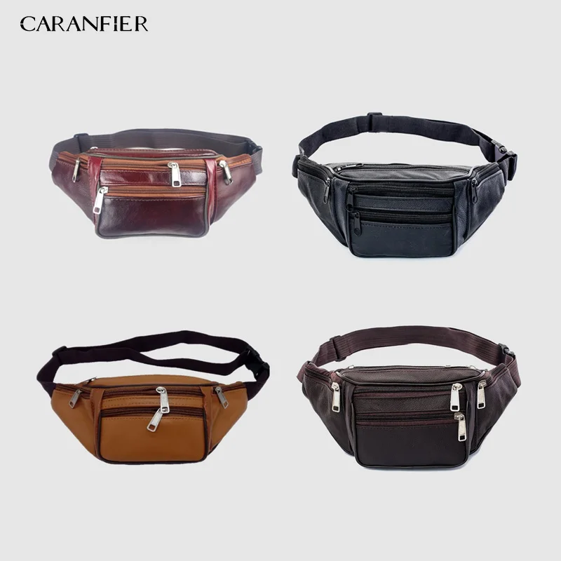 

CARANFIER 4 шт. Мужская поясная сумка из натуральной кожи, Мужская поясная сумка, забавная сумка, поясная сумка, Мужская поясная сумка на цепочке ...