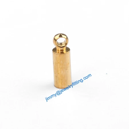 Jewelry findings raw brass End caps for laether cord end cap crimp beads  3*9.5mm