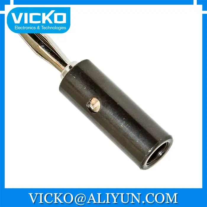 [VK] BU-00245-0 PLUG BANANA SOLDERLESS BLACK Banana and Tip Connectors | Обустройство дома