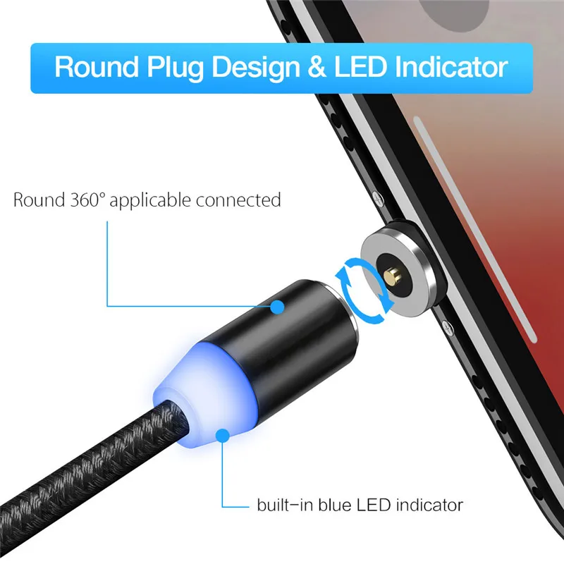 Магнитный кабель Type c магнит Micro USB разъем для Huawe p20 P30 p10 honor 9 10 Samsung A50 A7 S10 E s9 s8