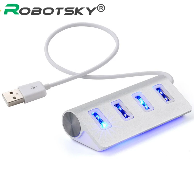 Robotsky 4 порта usb-хаб высокоскоростной USB2.0 сплиттер Кабель-адаптер USB OTG Док-станция для компьютера настольный ноутбук Macbook