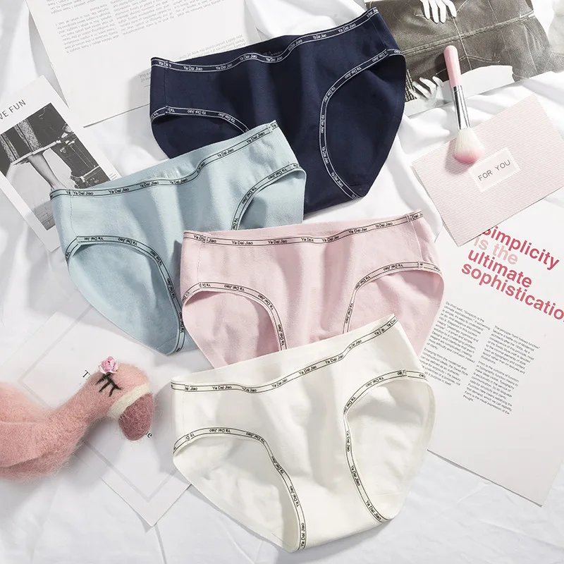 Женское нижнее белье женские трусики бесшовное хлопковое с буквами простые и
