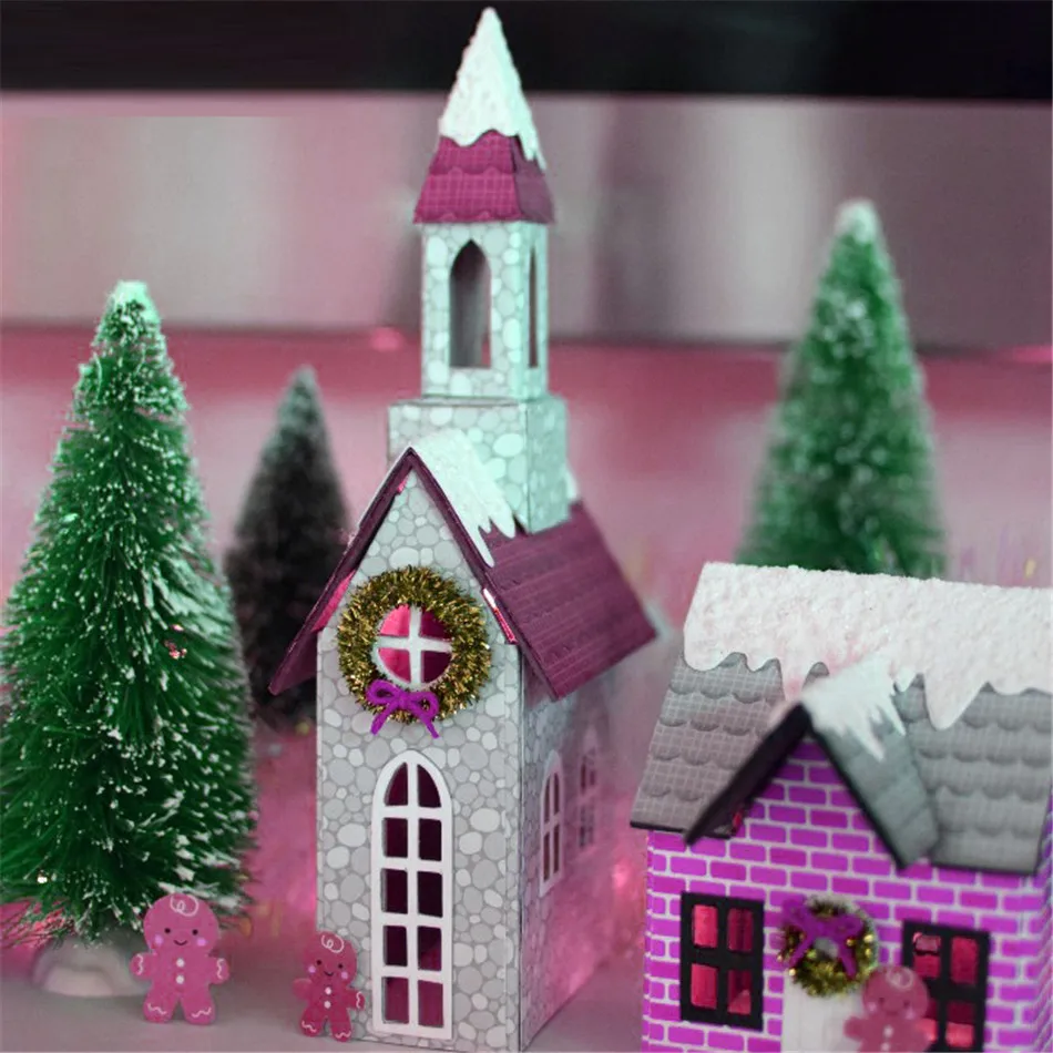 DiyArts 4 шт 192*198 мм металлические штампы для зодчества церкви для открыток, скрапбукинга, поделок, штампы для поделок, трафарет для резки металла, штампы для искусства