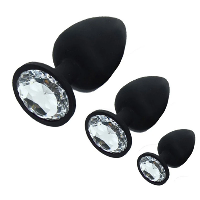 50 шт./лот безопасная Анальная пробка среднего размера со съемными кристаллами