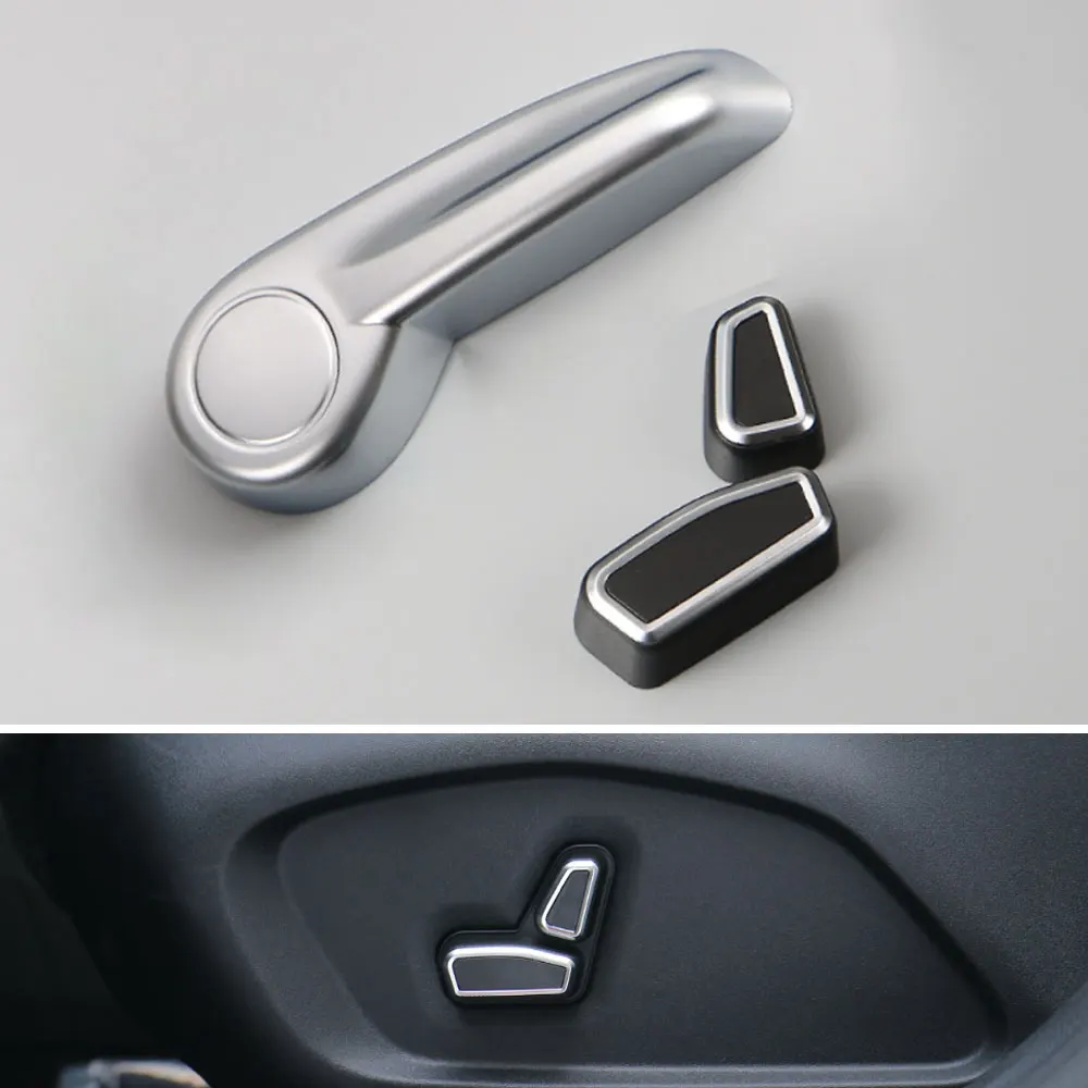 

3pc ABS Front Seat Adjustive Switch Knob Button Adjuster lever Cover Sequined Decoration Fits For Jeep Renegade 2016 Car Styling
