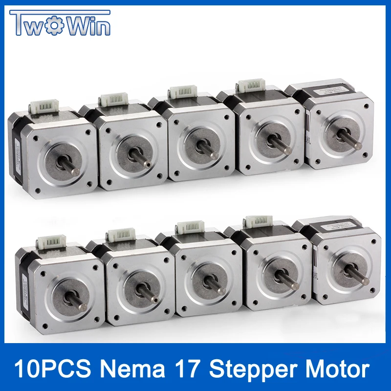 

Hot Sale 10 PCS Nema 17 Stepper Motor HS4401, with 4000g.cm,1.7A CNC Robot 3D Makebot Reprap Printer