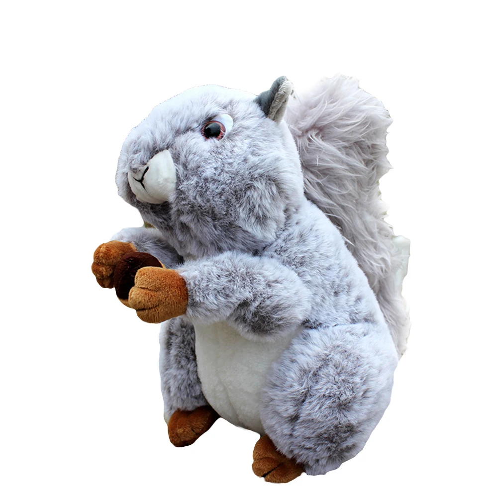 Grey 18cm Чудесные плюшевые игрушки милые 23 см хомяк игрушки искусственная Белка мягкие пушистые подушки детские игрушки для детей - Цвет: Grey 18cm