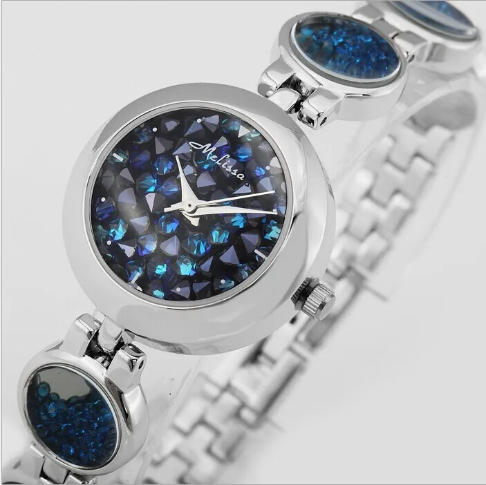 Часы женские кварцевые с подвижными кристаллами малый размер|montre femme|montre relojmontre