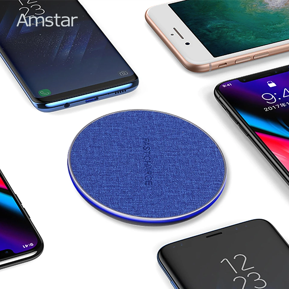 Беспроводное зарядное устройство Amstar для iPhone X XS Max XR 8 Qi 10 Вт быстрая Беспроводная