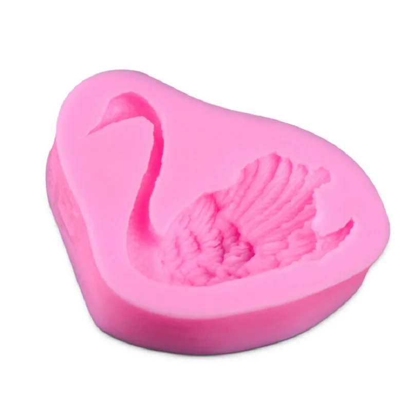 Красивая форма лебедя 3D помадка силиконовая для свеч шоколада конфет мыла формы