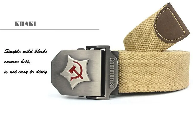 Мужской женский уплотненный холщовый ремень коммунистический дизайн военные ремни для мужчин Высокое качество армейский тактический ремень мужской s Роскошный ремень