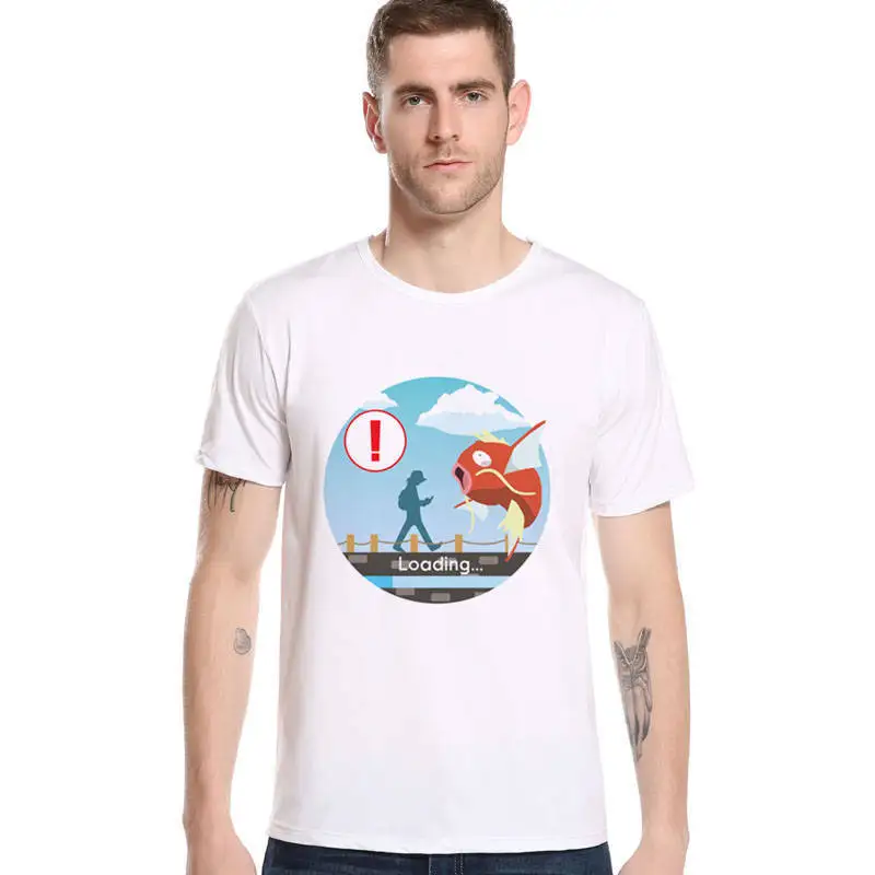New Brand Fashion Men's T-shirts Pokemon Pikachu Harajuku Printed Tops Summer Cotton Short Sleeve O neck Punk Anime Top L1R6 | Мужская