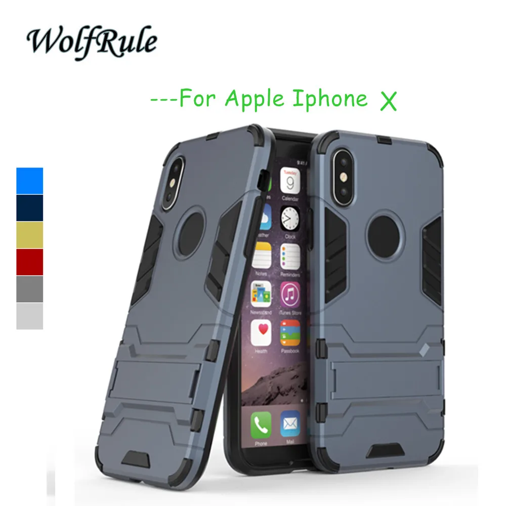 WolfRulesFor Hard Case Apple Iphone X Cover Silicone +Plastic For Holder Stand Funda | Мобильные телефоны и аксессуары