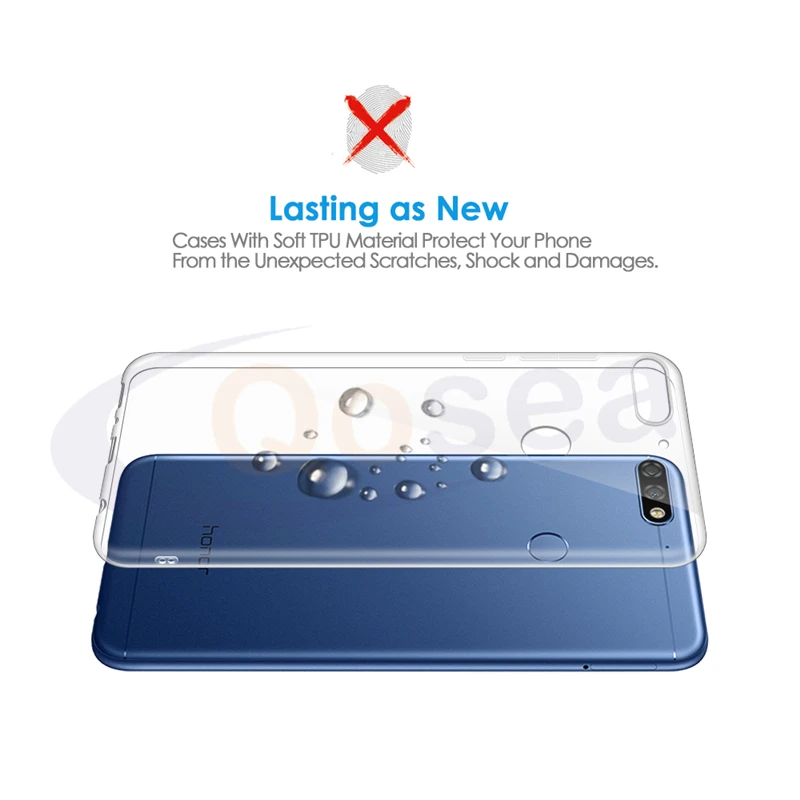 Qosea Телефон чехол для Huawei Honor 7C прозрачный тонкий мягкий Силиконовый ТПУ Защитная