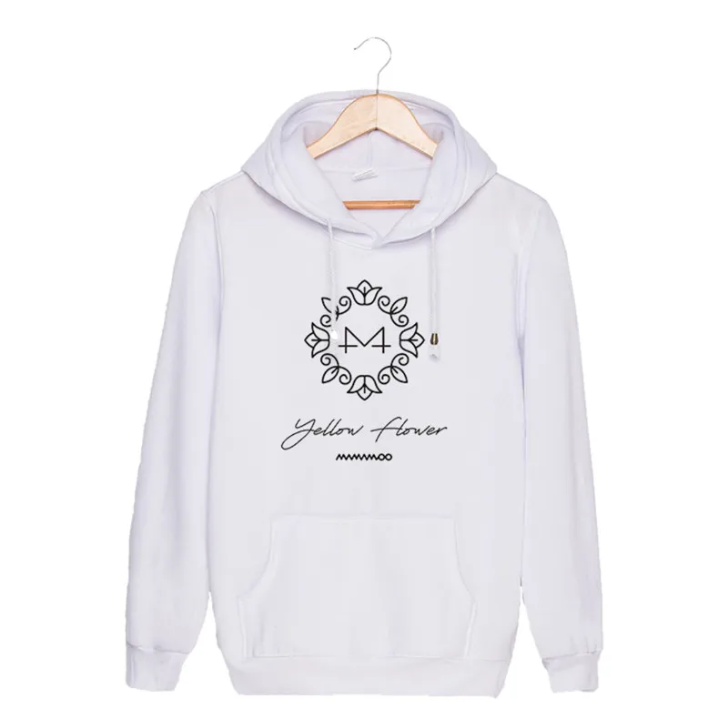 KPOP Корейская мода MAMAMOO 2018 альбом желтый цветок хлопковые толстовки с капюшоном