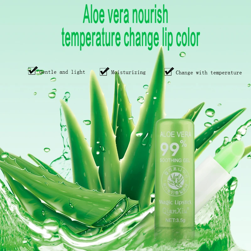 

Natural ALOE VERA Temperature Color Changing Lipstick Long Lasting Moisturing Jelly Lip Stick Waterproof Lip Makeup Products