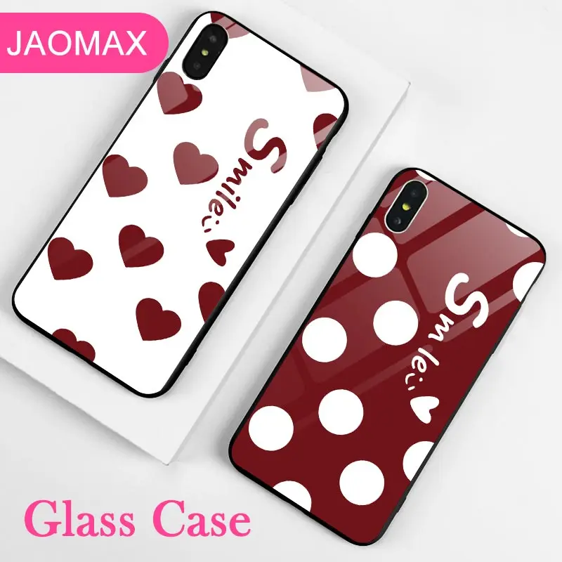 Jaomax волновая точка улыбка любящее сердце закаленное стекло телефон рамка для iPhone