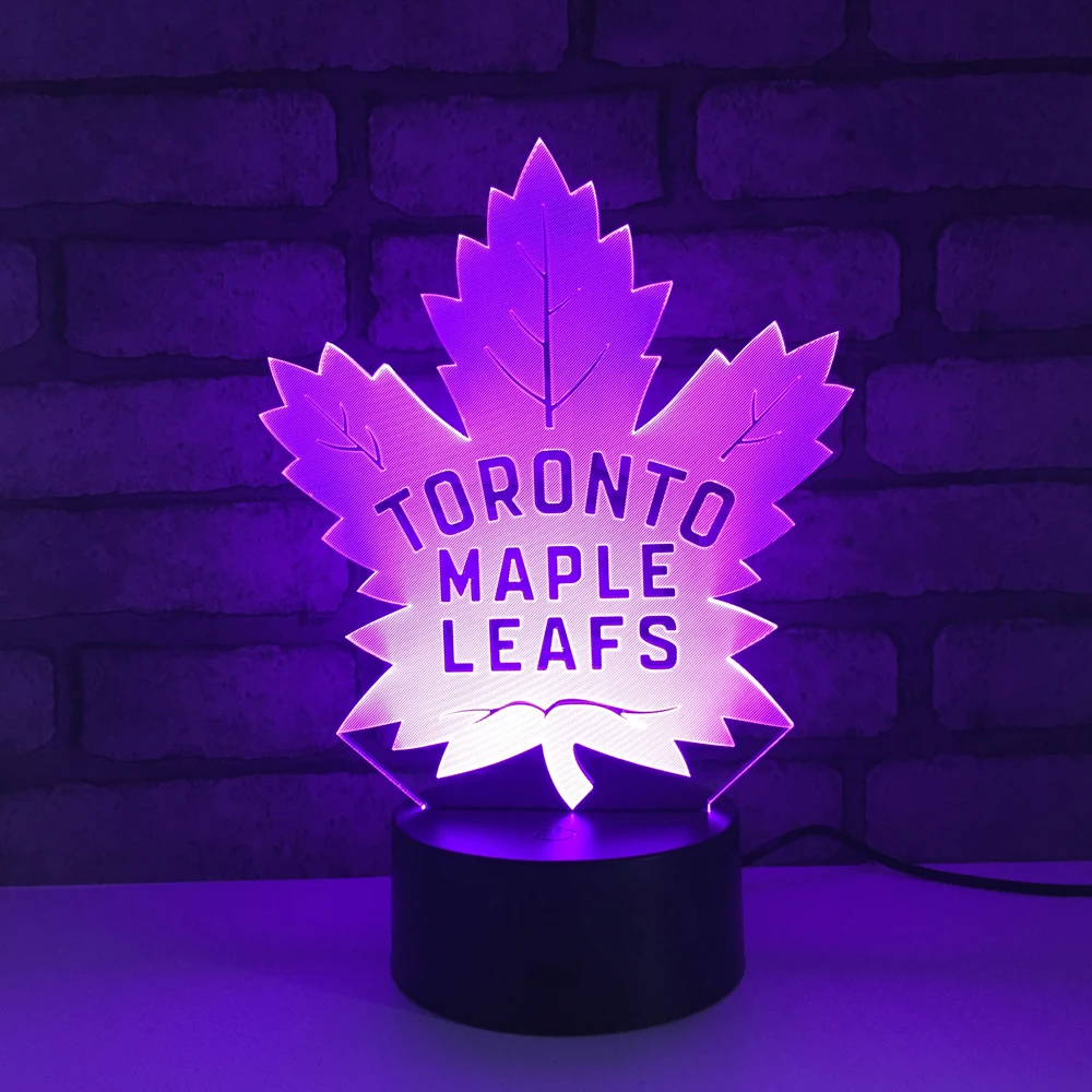 Toronto кленовый лист светодиодный ночник RGB 7 цветов Изменение Настольная лампа фигурки 1833 мальчиков девочек рождественские игрушки