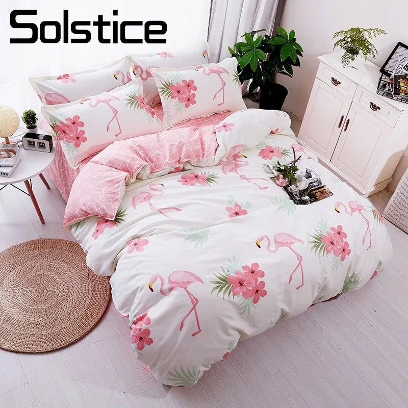 Solstice домашний текстиль Фламинго мультфильм милое постельное белье