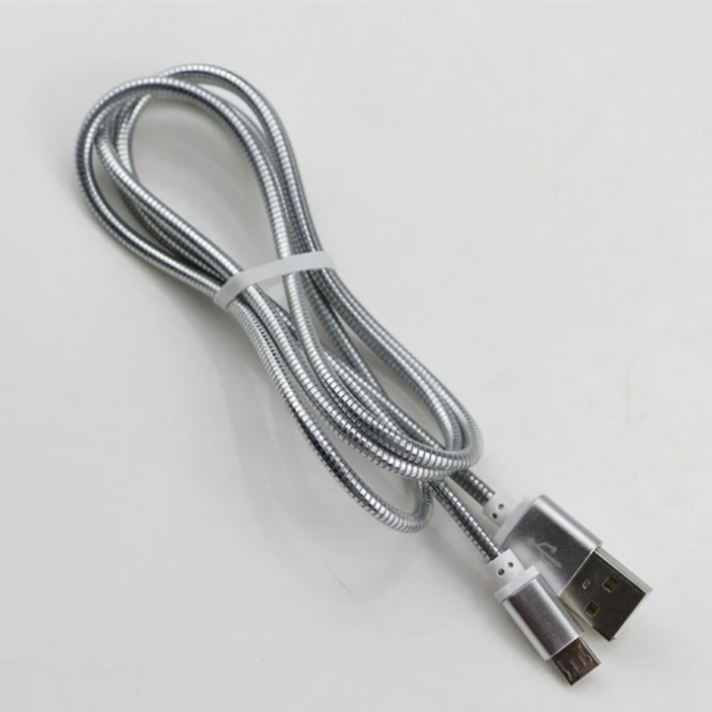 

micro usb cable USB 2.0 Fast Data Charger Cable for iPhone android Type-C spring metal charging line for iPhone 7 8 X 5s 6s plus