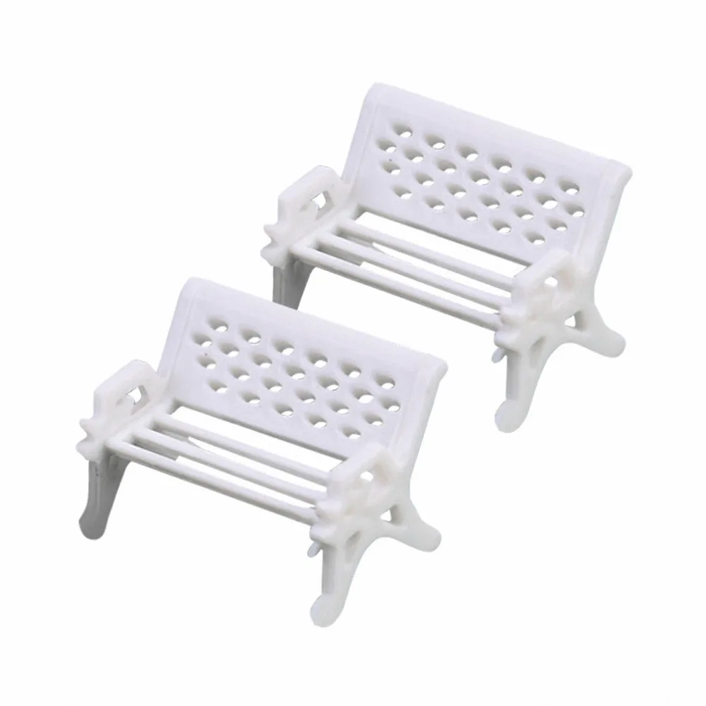2019 2 шт. белые скамейки для парка современные миниатюрные искусственные игрушки