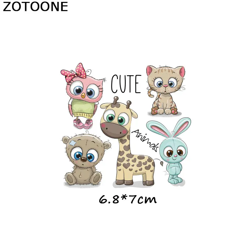 ZOTOONE Cute Cat Patches Flamingo Iron on Transfers for Clothes T-shirt Heat Transfer Animal Sticker DIY Accessory Appliques F1 | Дом и сад