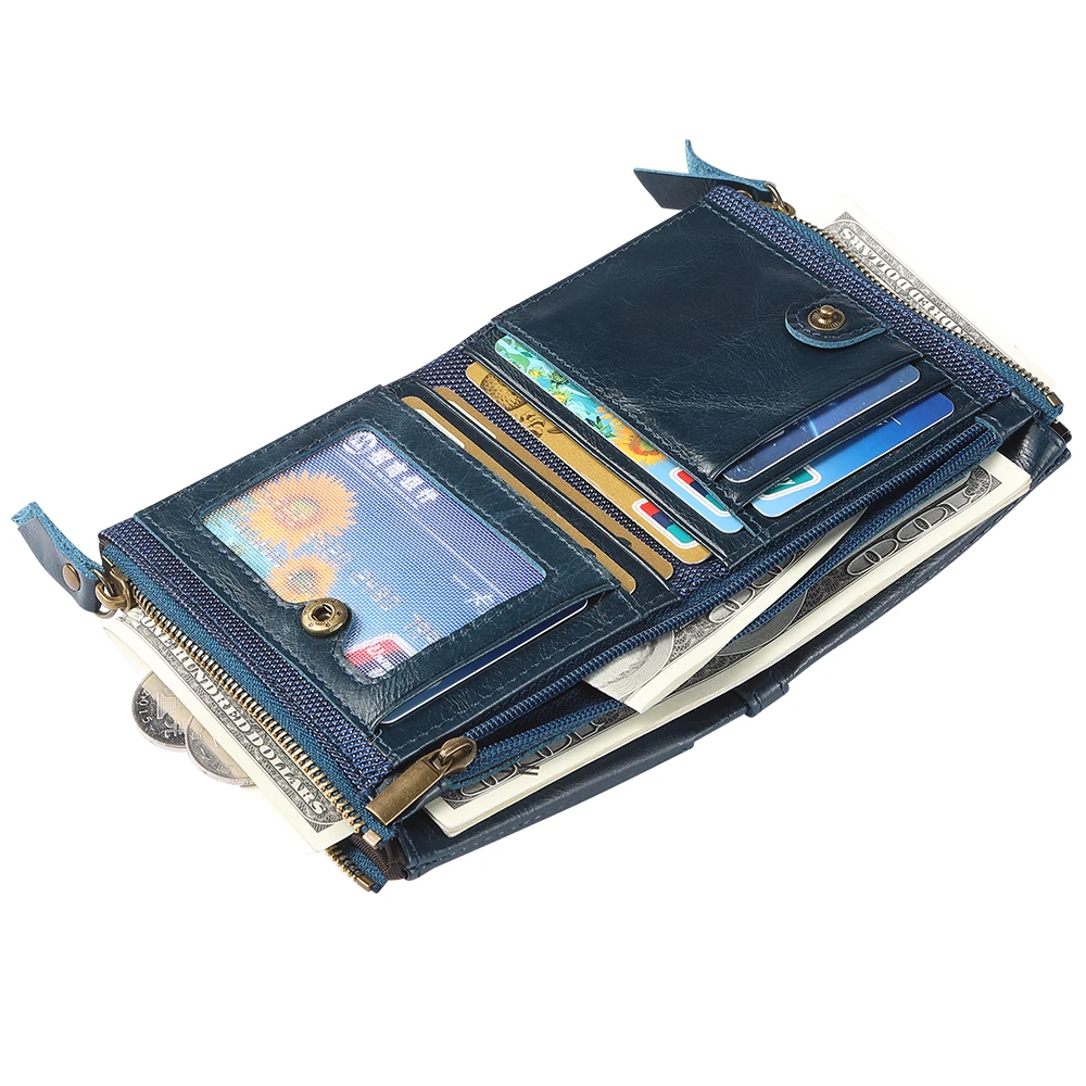 Распродажа RFID маленький женский кошелек короткий из натуральной кожи Застежка