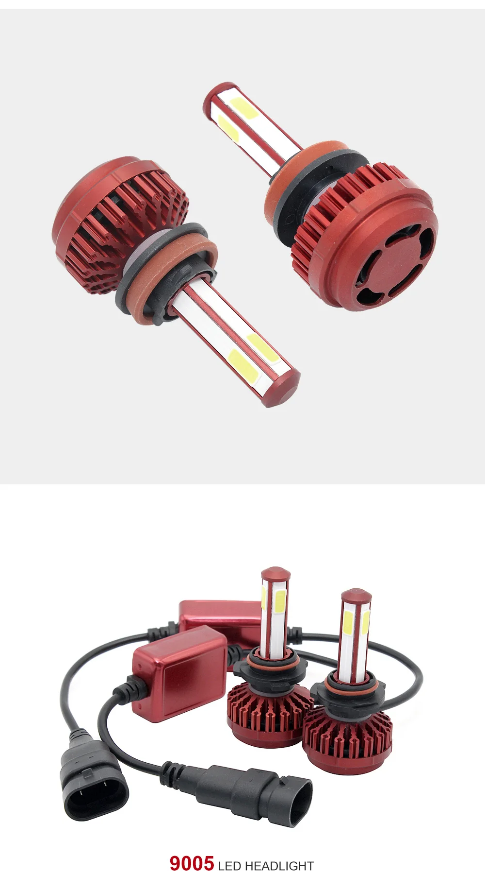 ANBLUB H4 светодиодный H7 H11 9005 9006 COB Светодиодный фар автомобиля лампы 110 W 12 V 24 V 4 стороны супер яркий авто фары лампы 6000 K