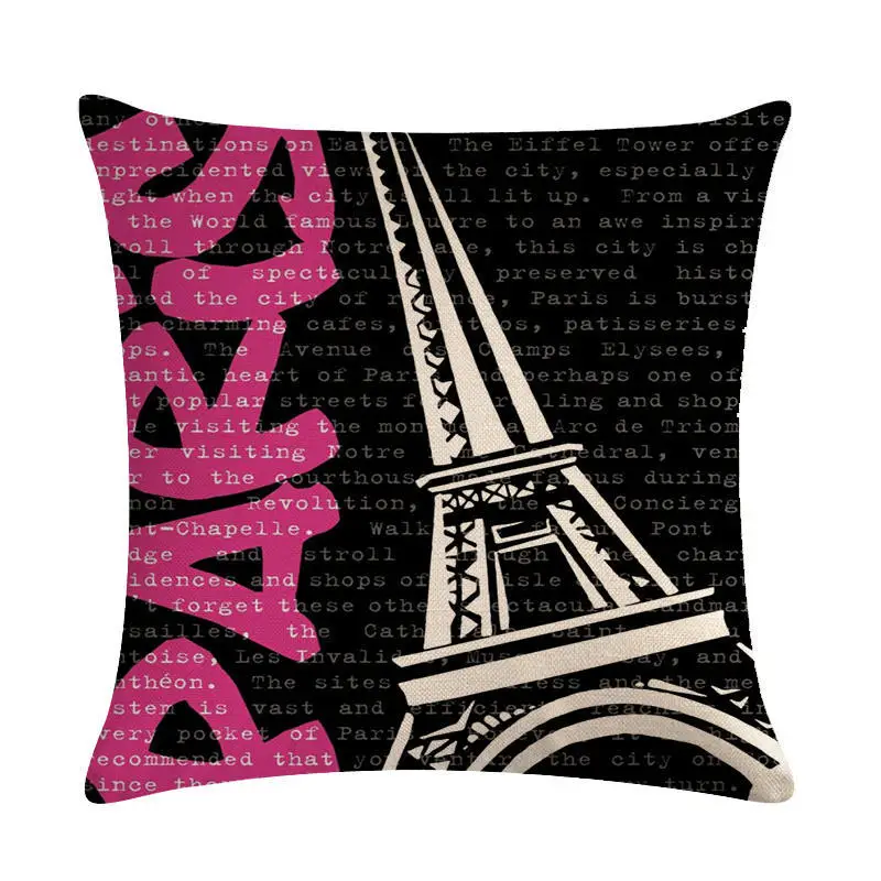 Famous world's Building Print Cushion Covers 45*45cm Tulip Design Gifts Home Bedroom Couch Decoration Pillowcase | Дом и сад