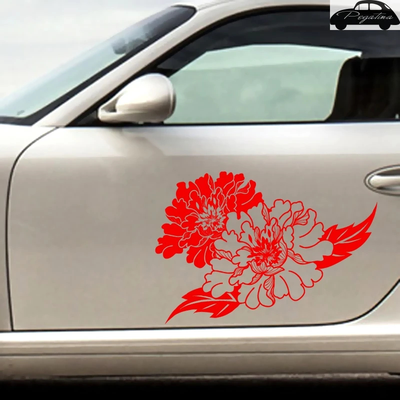 Peony Flower Sticker Car Decal Posters Vinyl Wall Decals Decor Mural | Stickers