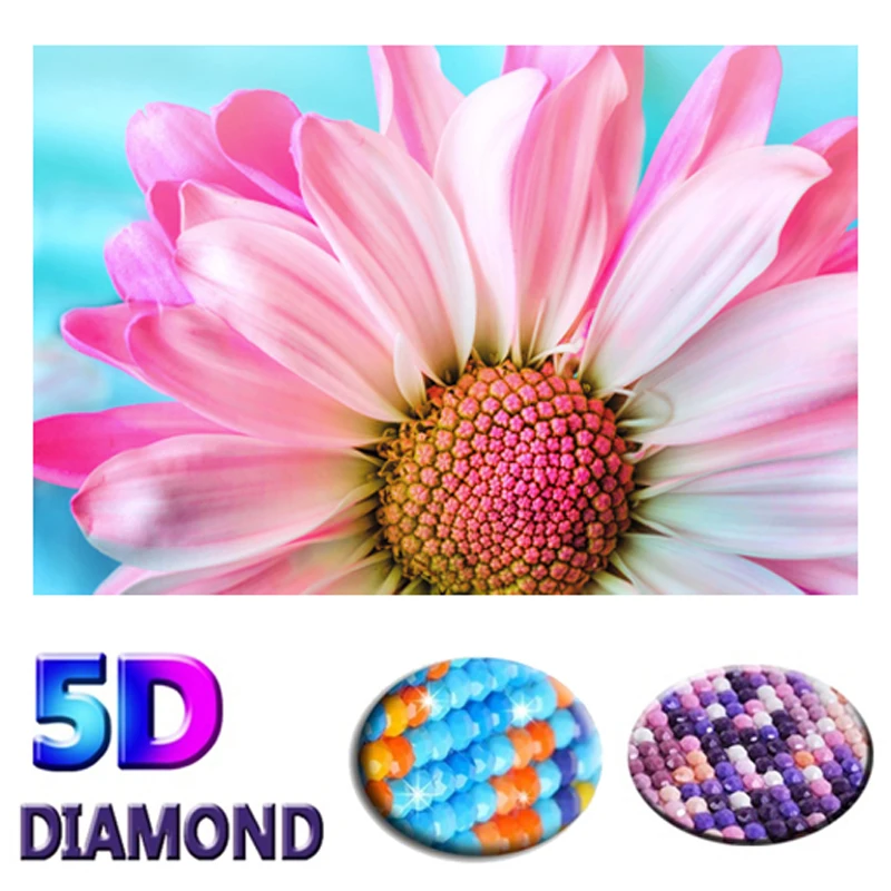 Полностью круглое сверло 5D DIY Алмазная картина &quotРозовые цветы&quot