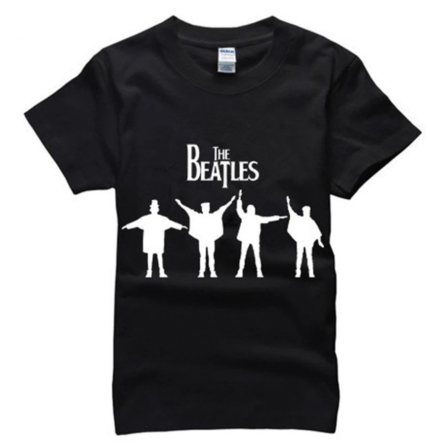 summer 2015 famous band rock and roll T Shirt cotton the beatles t-shirt man top tee casual short sleeve plus size | Мужская одежда
