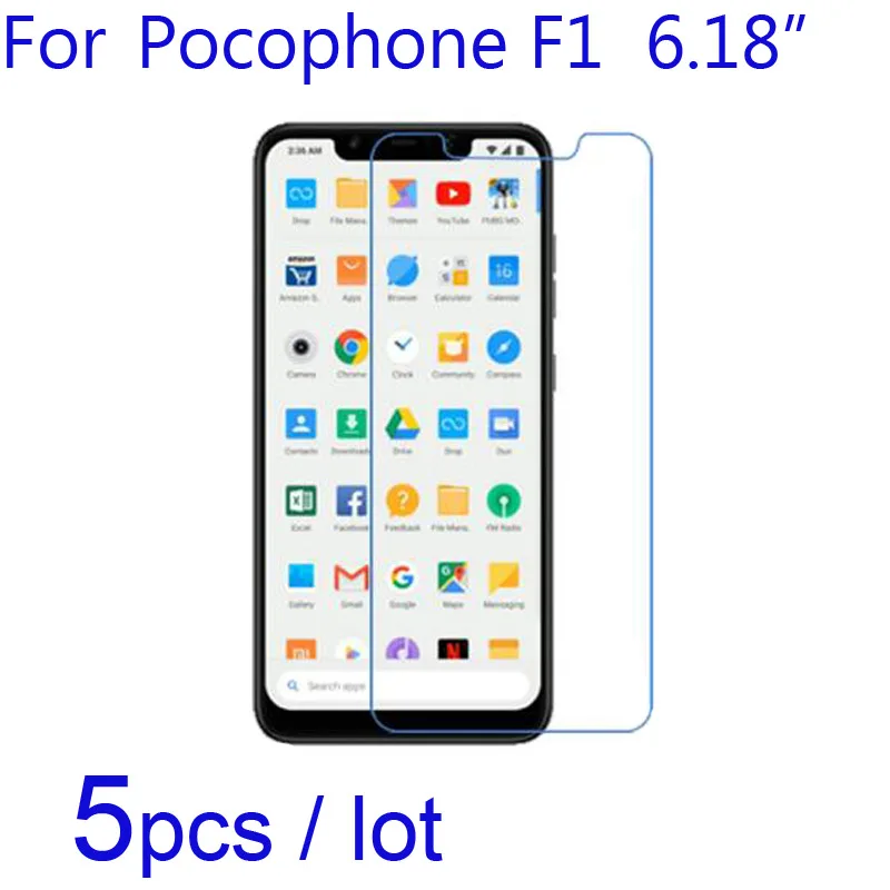 

5 шт./лот, защитные пленки для Xiaomi Pocophone F1 LCD (прозрачные/матовые/нано-противоударные), защитные пленки для Poco F1