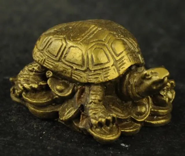 

Exquisite Chinese Old Handwork Brass Tortoise Auspicious Statue