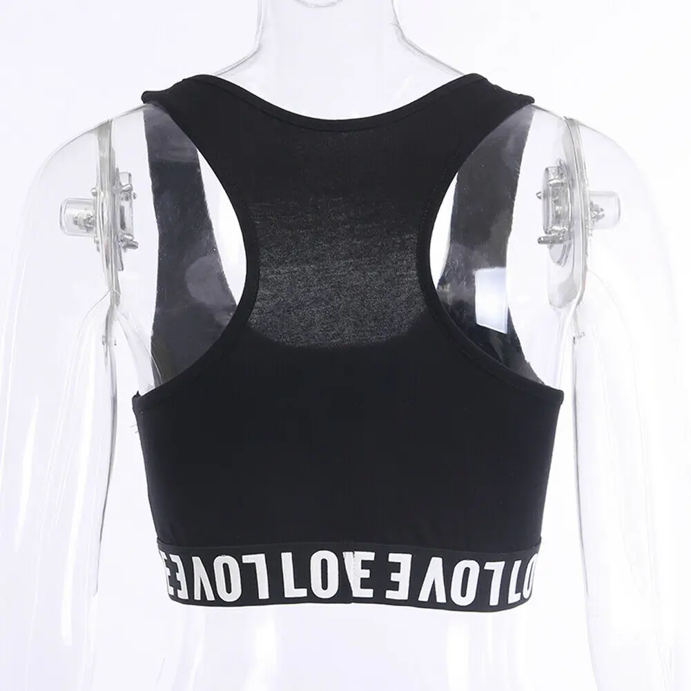 Для женщин спортивный бюстгальтер топ черный мягкий Фитнес Спортивная