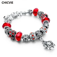 chicvie red big star bracelets bangles charm for women luxury brand bracelet stainless steel bracelets pulseras mujer sbr150280