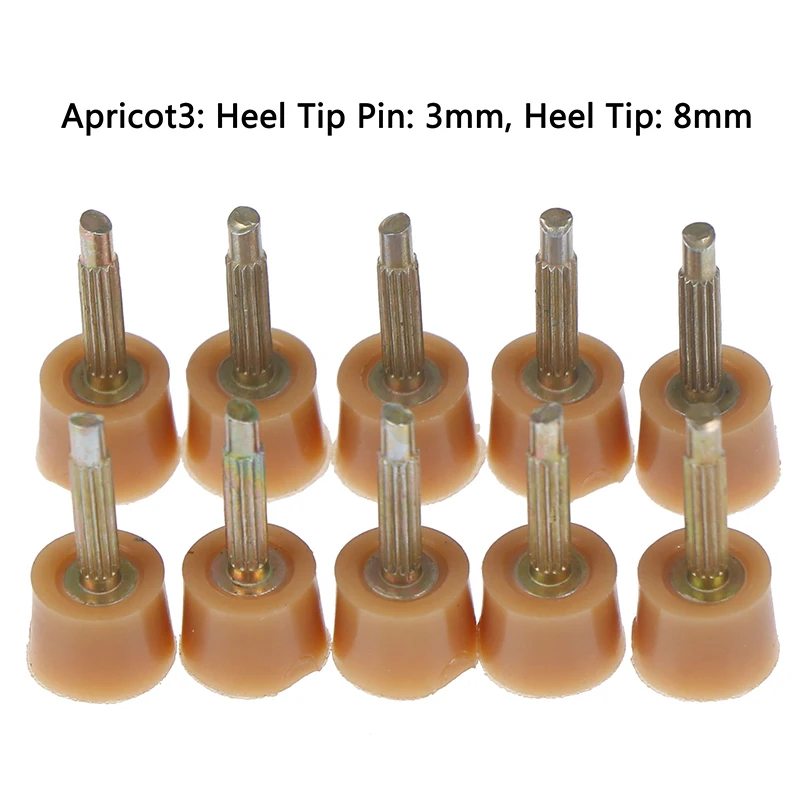 Apricot 3 10 шт. = 5 пар наконечники для ремонта каблуков шпильки для обуви наконечники для кранов дюбель для подъемников Замена для ремонта обуви стопоры для пятки защита 2 цвета - Цвет: Apricot 3