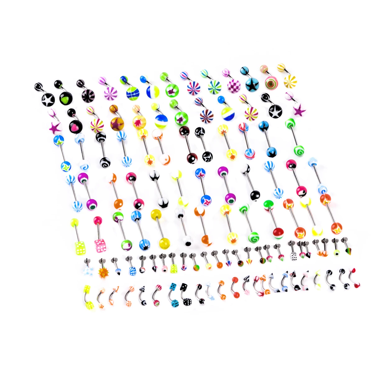 Кольцо для пирсинга тела из нержавеющей стали 110 шт.|tongue bars|piercing tonguebelly button rings |