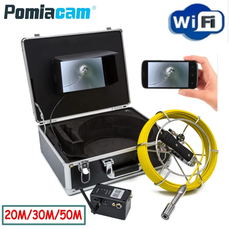 WP70 " беспроводной WiFi промышленный эндоскоп для трубопроводов 20 м/30 м/50 м канализационная труба система инспекционной камеры Поддержка Android/IOS