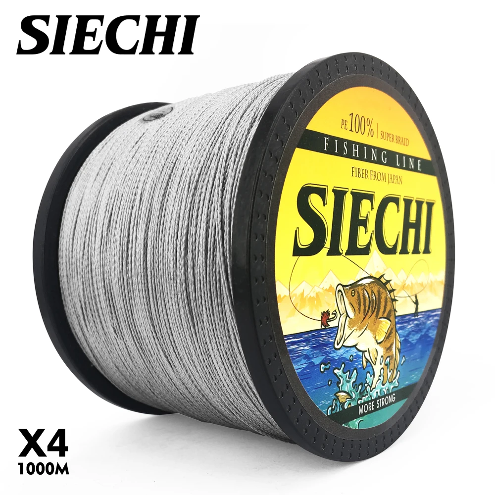 SIECHI 300 м 500 1000 серый 4 нити 12 83LB Новый PE плетеный рыболовный провод мультифиламент