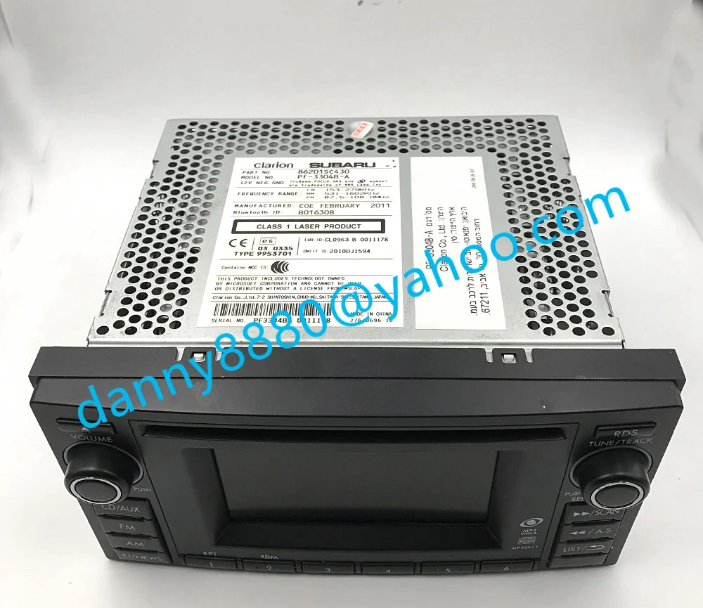 Абсолютно Кларион один CD плеер PF-3304B-A 86201SC430 для Subru Forester OEM Автомагнитола с WMA MP3 USB тюнер с Bluetooth