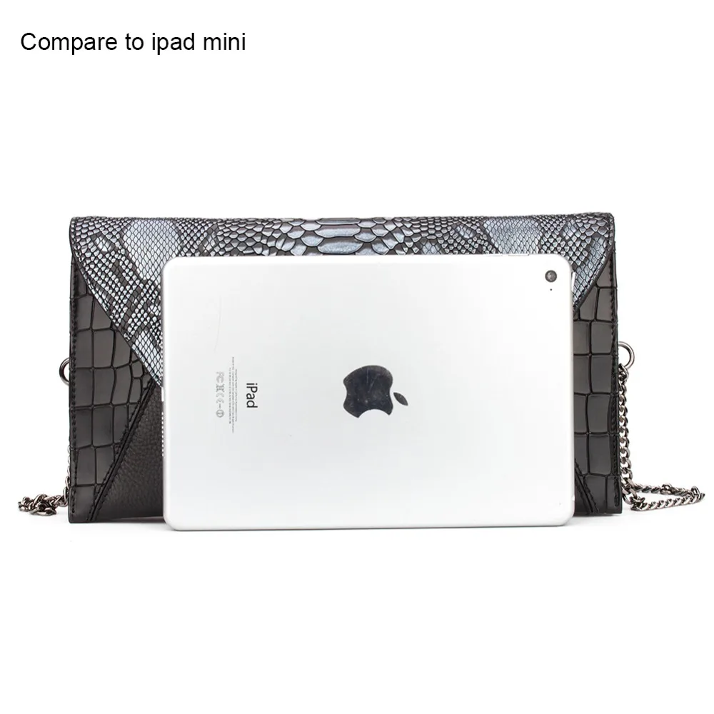 Сумка на плечо из натуральной кожи женская сумка клатч змеиной 2 отделения|wristlet