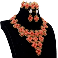 dudo jewelry fashion jewelry dubai genuine coral beads jewelry set for women gold fashion jewelry ladies set free shipping 2019
