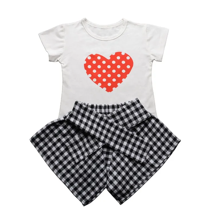 Новая модная летняя детская одежда футболка для девочек юбка 2 шт. Детские