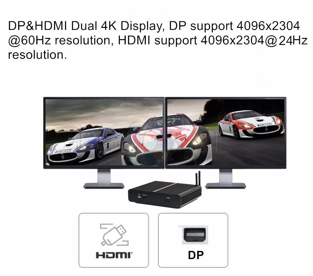 Eglobal Мини ПК 6th поколения процессор Core I7 6500U 6600U Intel Nuc безвентиляторный мини ПК Windows10 Desktop системный блок компьютера ТВ коробка DP