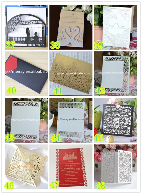 3 шт./лот лазерная резка элегантный образец приглашения открытка свадебные карты
