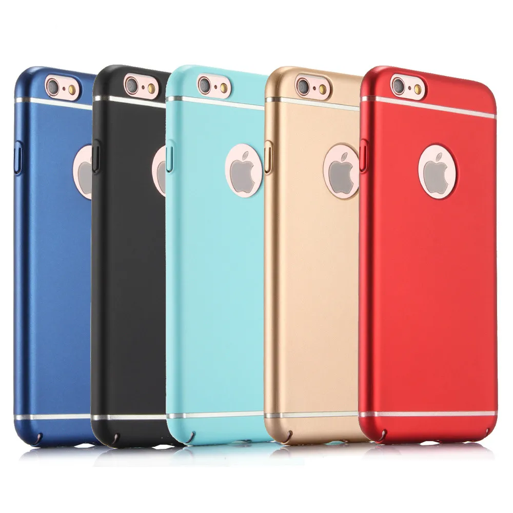 For Iphone 66s Plus Case Fashion Plating Solid Color Art Silver Edge Phone Colorful Frosted Hard Scrub Back Cover Capa |