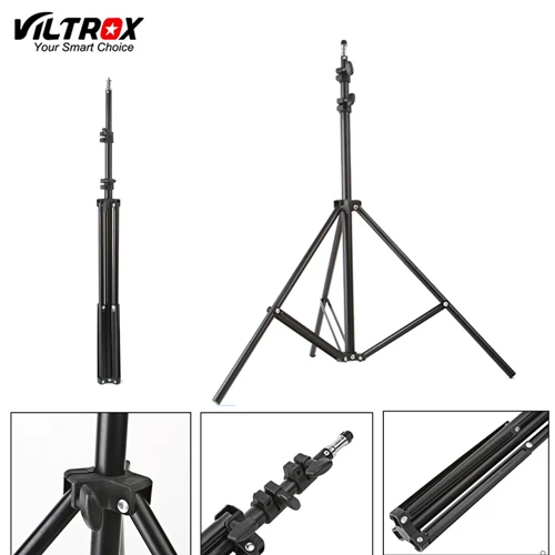 Viltrox фотостудия светильник ing Kit 1,9 м штатив светильник+ держатель для вспышки+ 3" мягкий черный серебряный светоотражающий зонтик - Цвет: One light stand